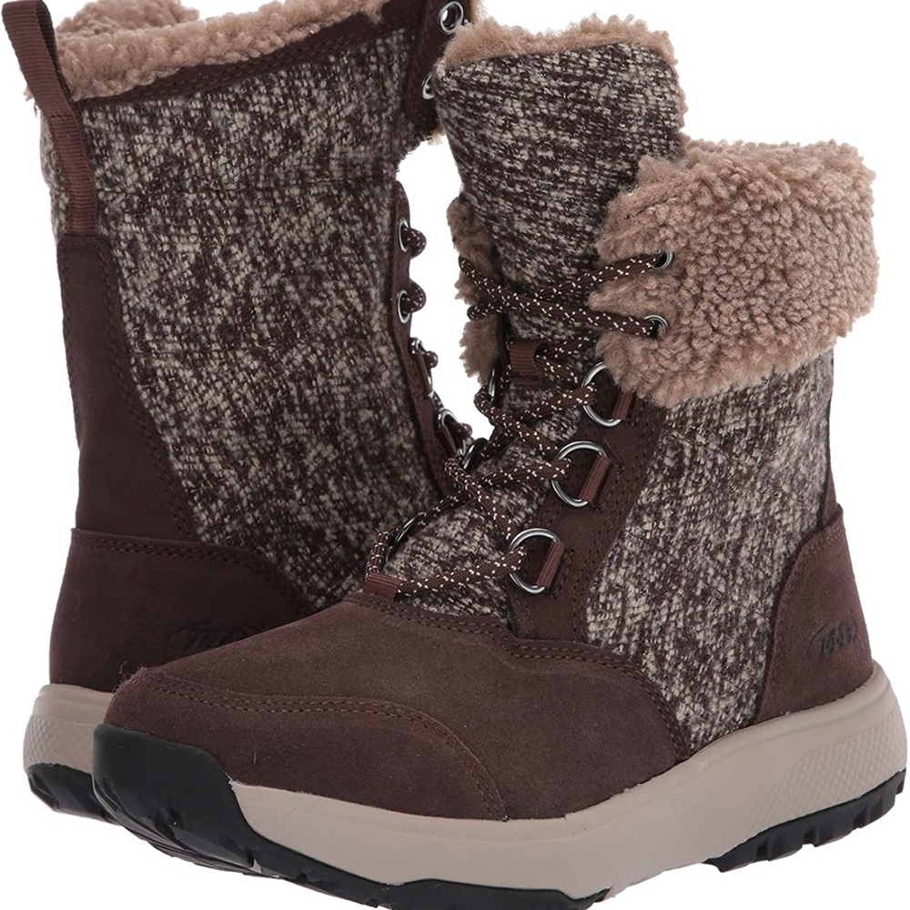 6” Mid Calf Winter Snow Boots, Warm Faux Fur Lined Anti-Slip Waterproof - Picture 2 of 4
